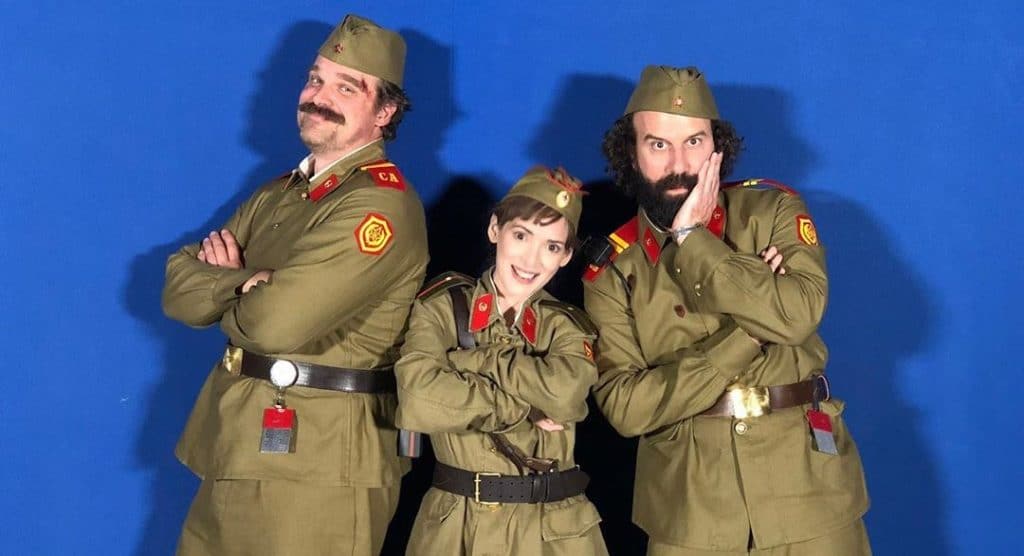 Stranger Things Season 3 - Hopper, Joyce and Murray in Soviet Uniforms