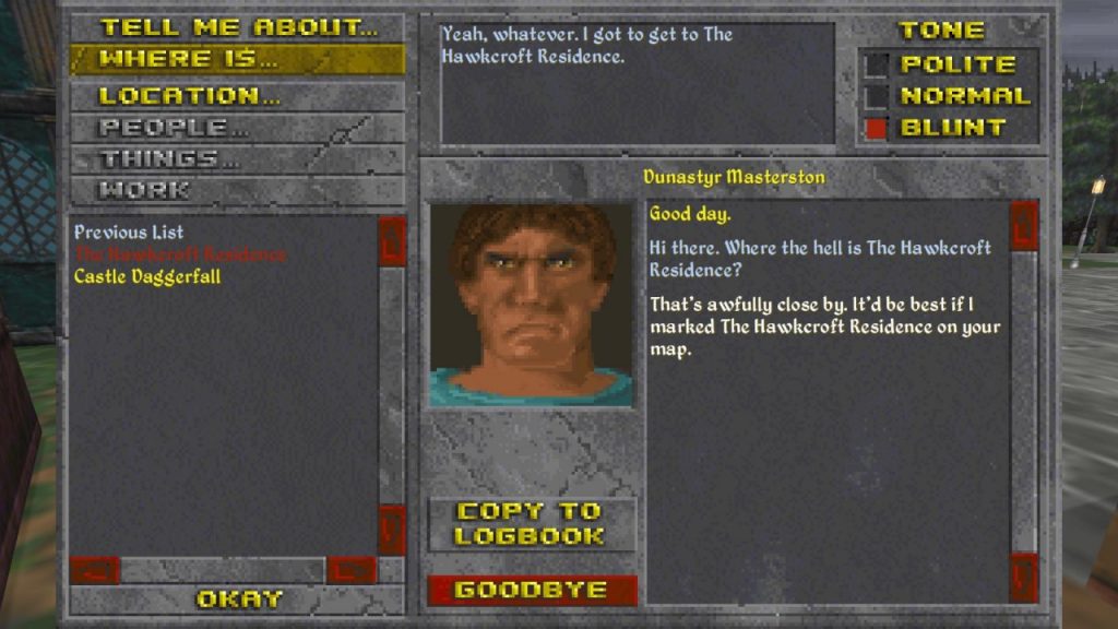 Daggerfall Dialogue