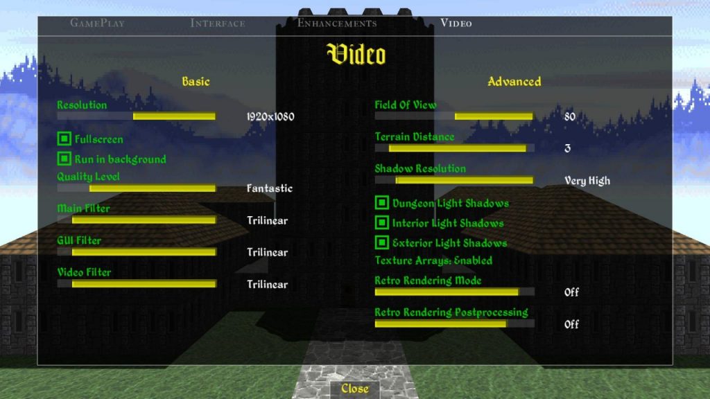 Daggerfall Unity Options