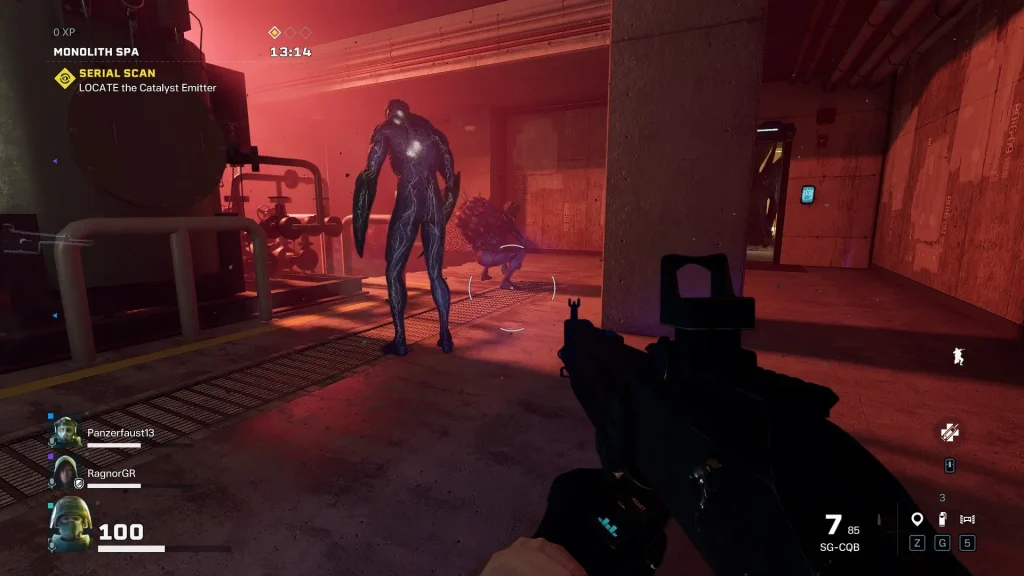 Approaching the Archaean from behind. The main enemy of Rainbow Six Extraction