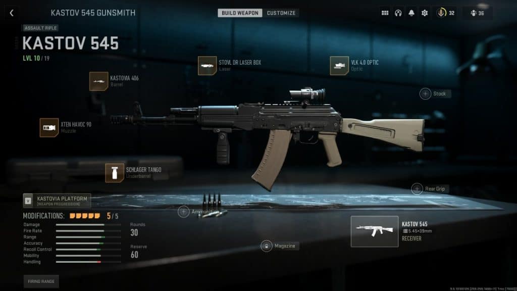 Modern Warfare II Kastov Gunsmith