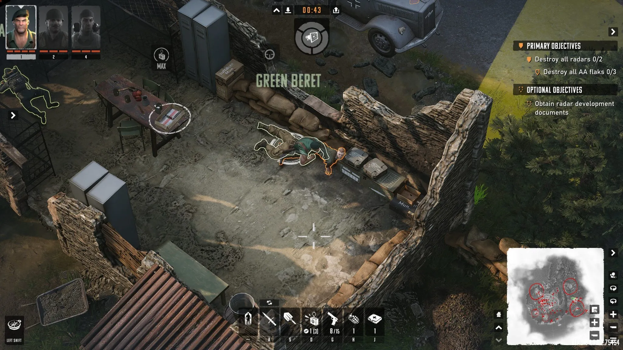 Commandos: Origins - A bug of collision effects resulted in a somewhat vulgar outcome.