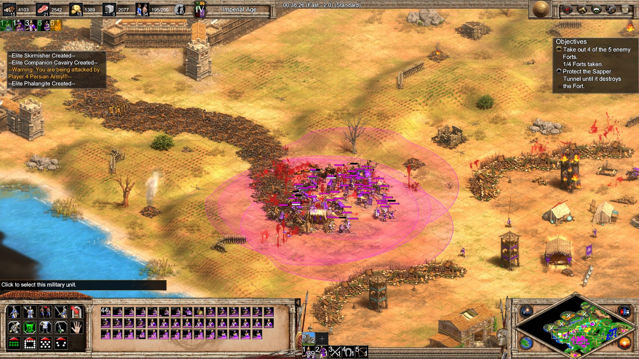 Age of Empires 2: Definitive Edition - Chronicles: Alexander the Great - The images shows the Siege of Halicarnassus and units with area efffects.