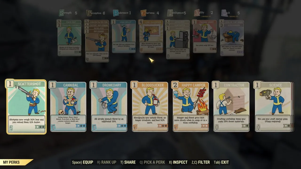 Fallout 76 Perk Cards