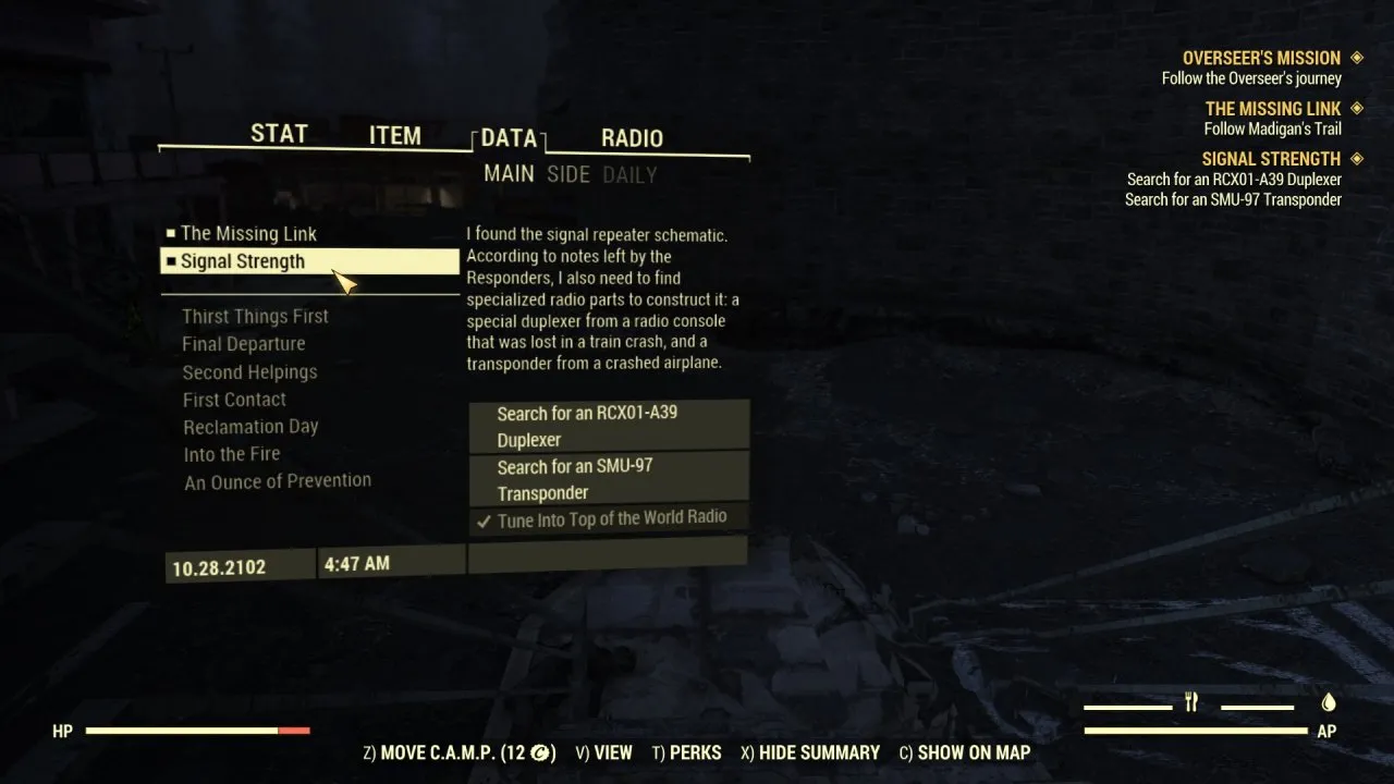 Fallout 76 Menus