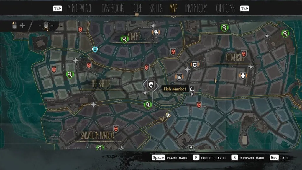 The Sinking City - Oakmont map