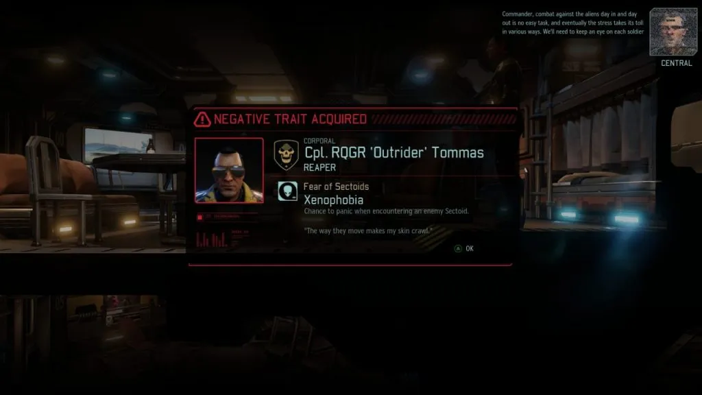 xcom soldier negative trait