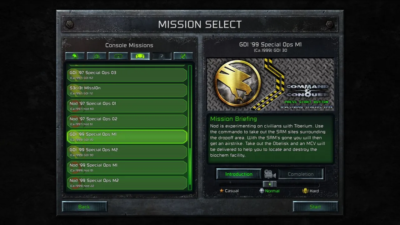 Command and Conquer Console missions
