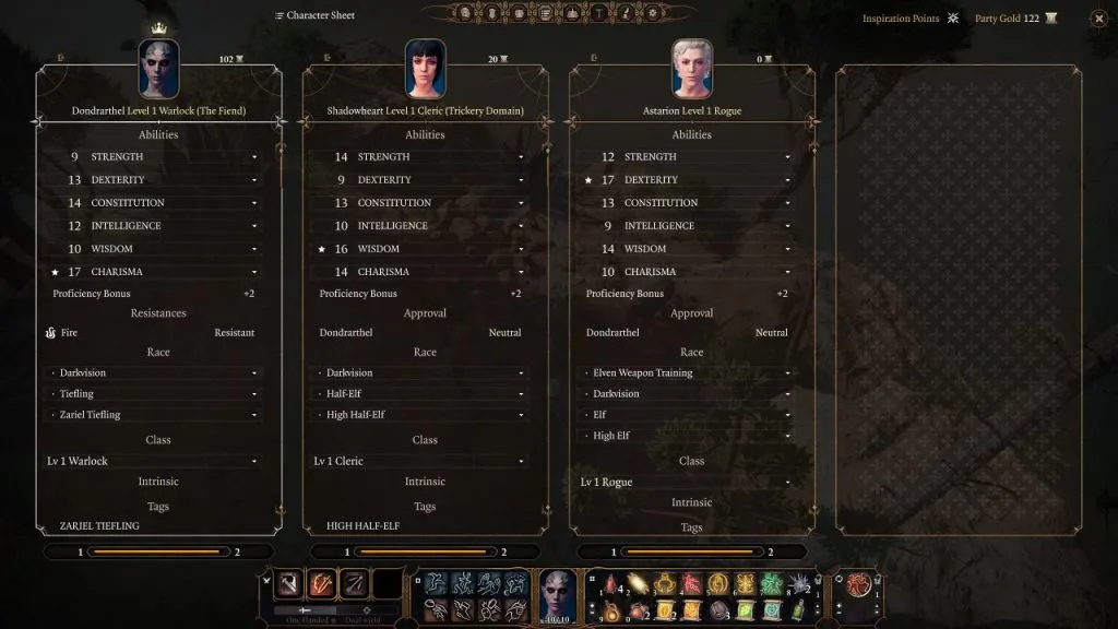 Baldur's Gate 3 Character Sheet