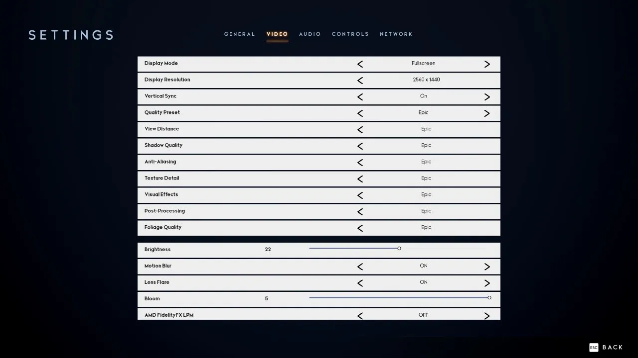 Godfall PC Settings