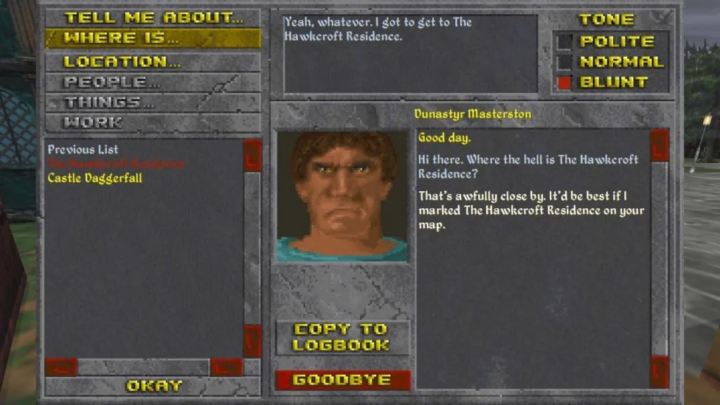 Daggerfall Dialogue