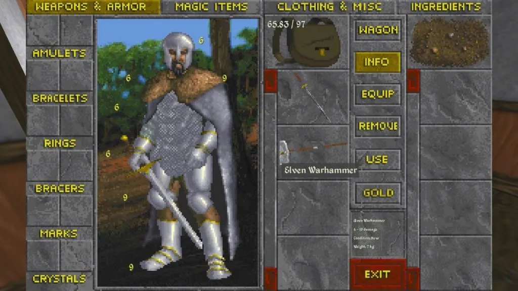 Daggerfall Inventory