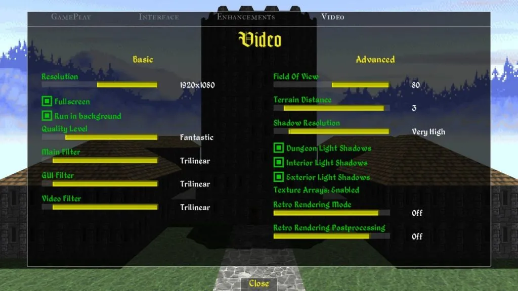 Daggerfall Unity Options