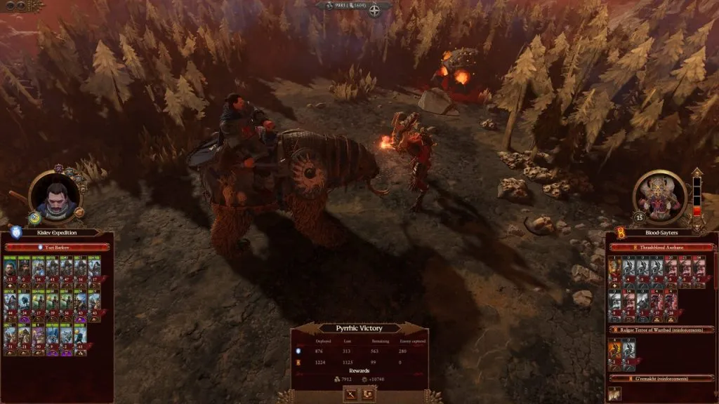 Warhammer 3 - Losses shown after a tactical battle