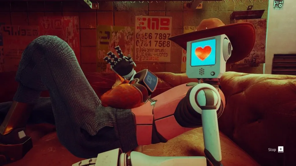Stray robot in love