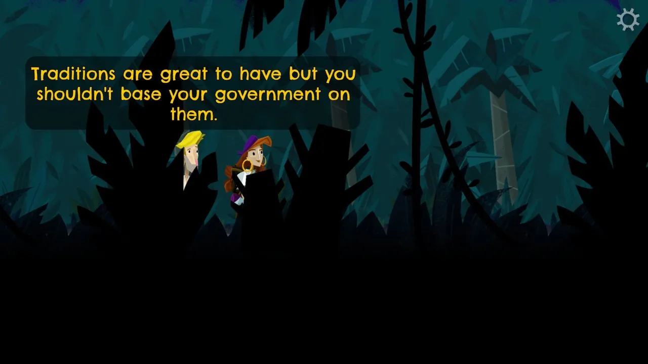 Return to Monkey Island - Guybrush and Elaine are walking through the woods