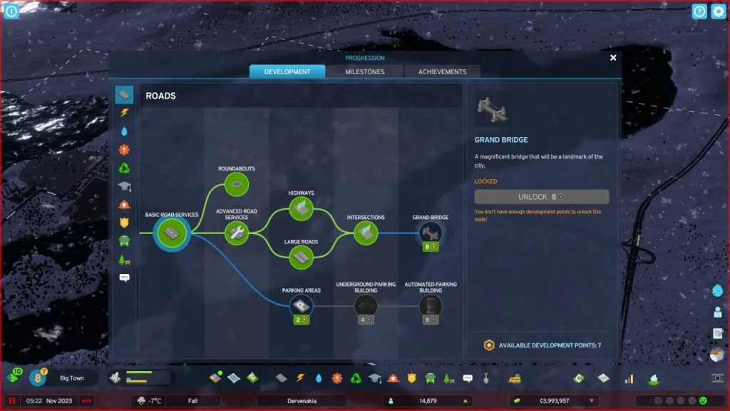 Cities Skylines II Road Development Tab