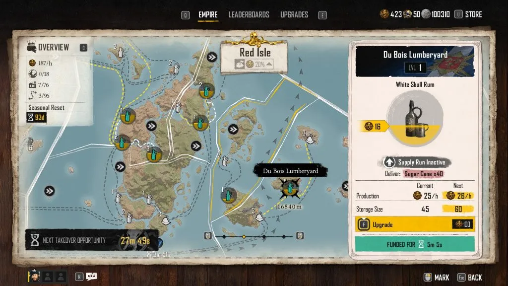 Skull and Bones endgame Empire map