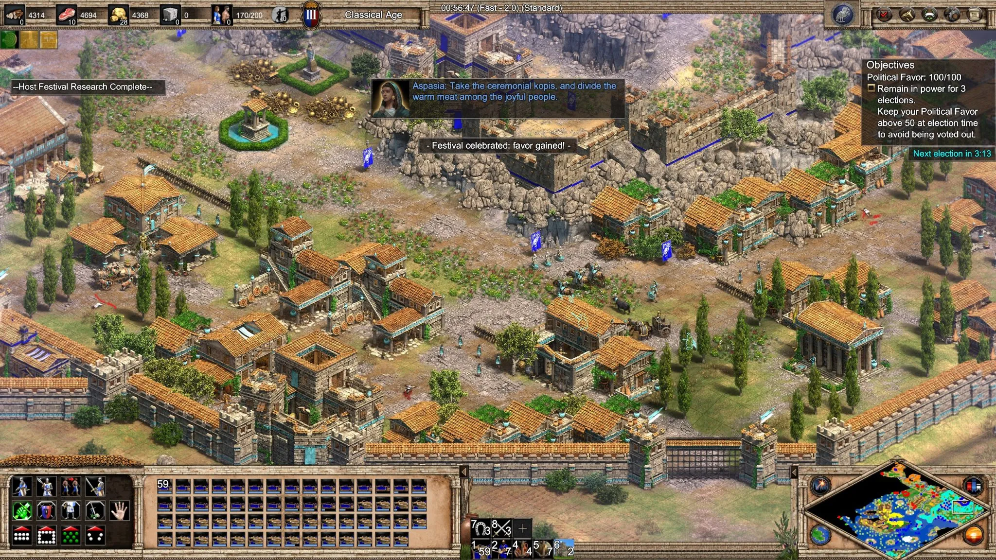 Chronicles: Battle for Greece - Thet image shows Aspasia talking and the ceremony of the Panatheneae games starting.