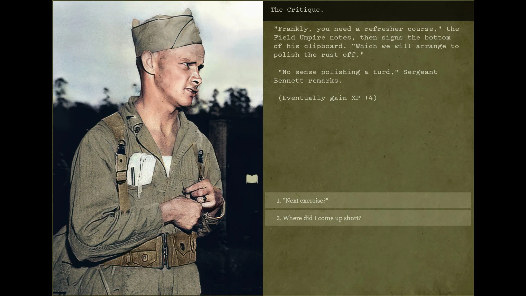 Burden of Command - Image portrays a Field Umpire and the text following a battle resolution.