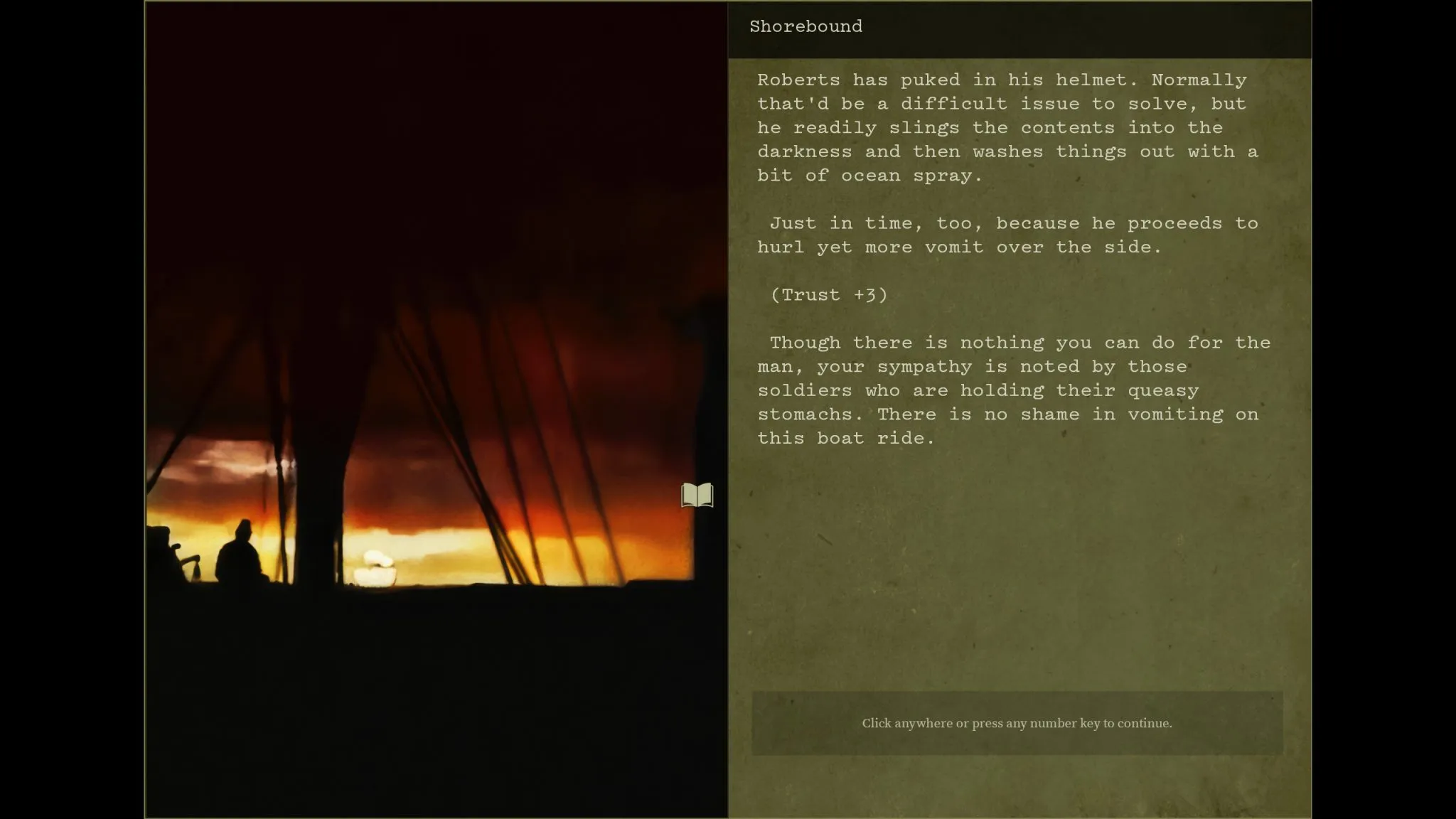 Burden of Command - Shows a small resolution at a writing scene.