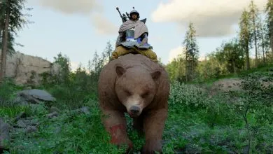 Riding a bear mount in Crimson Desert